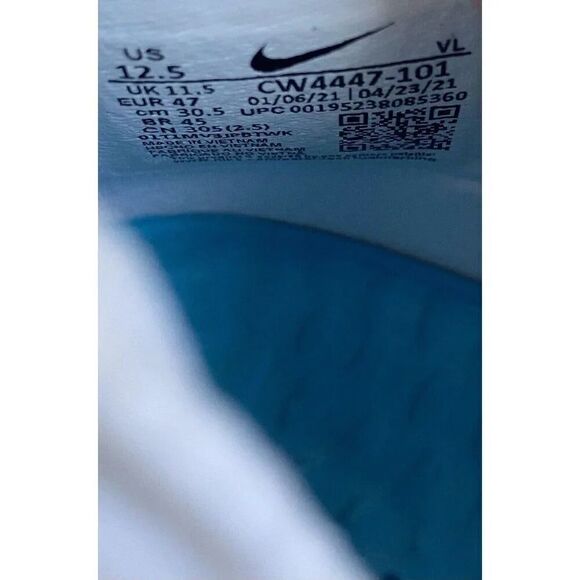 Men’s Sz 12.5 Nike Alpha Huarache 8 Elite White Lacrosse Cleats CW4447-101 - Picture 12 of 12